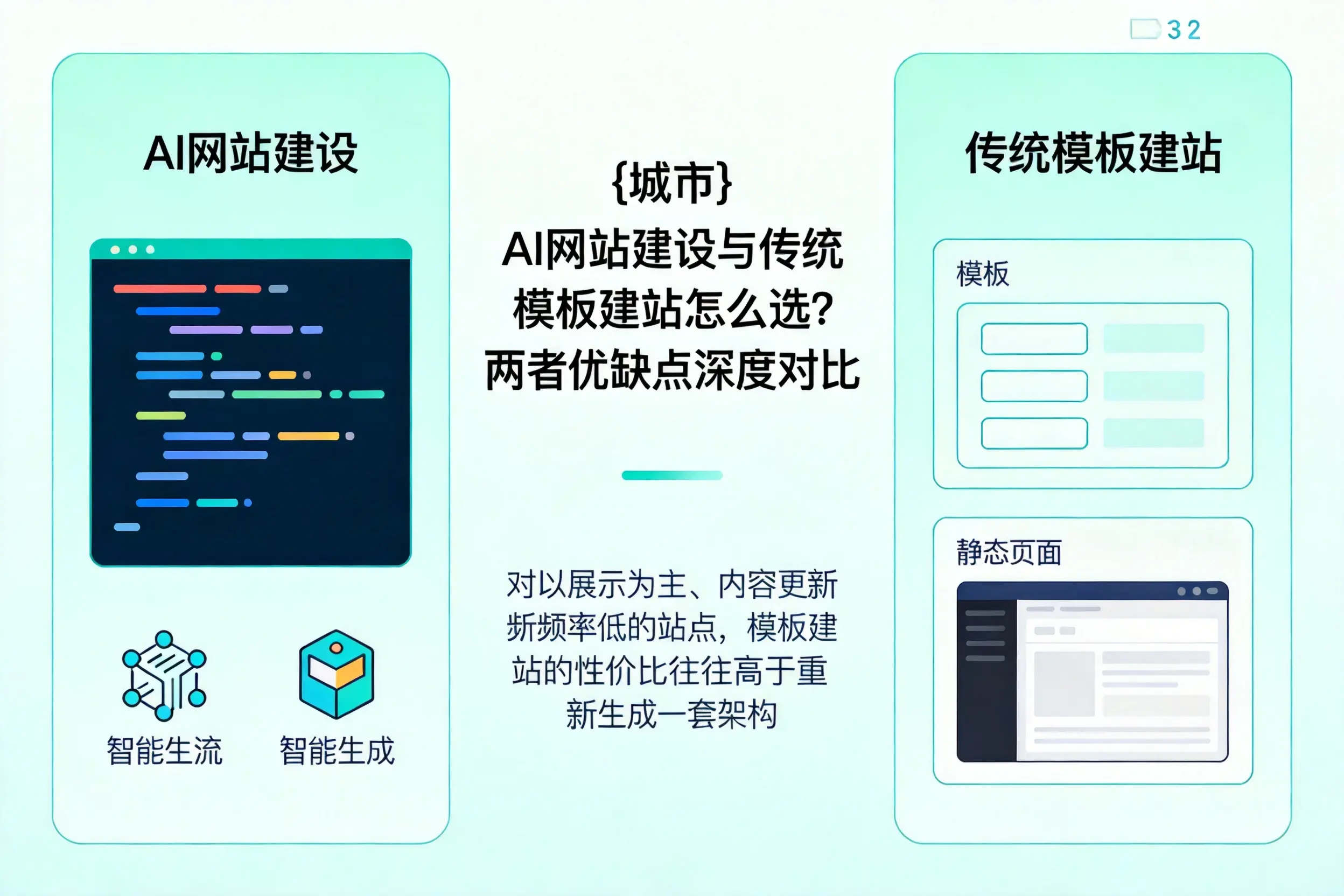 牡丹江AI网站建设与传统模板建站怎么选？两者优缺点深度对比