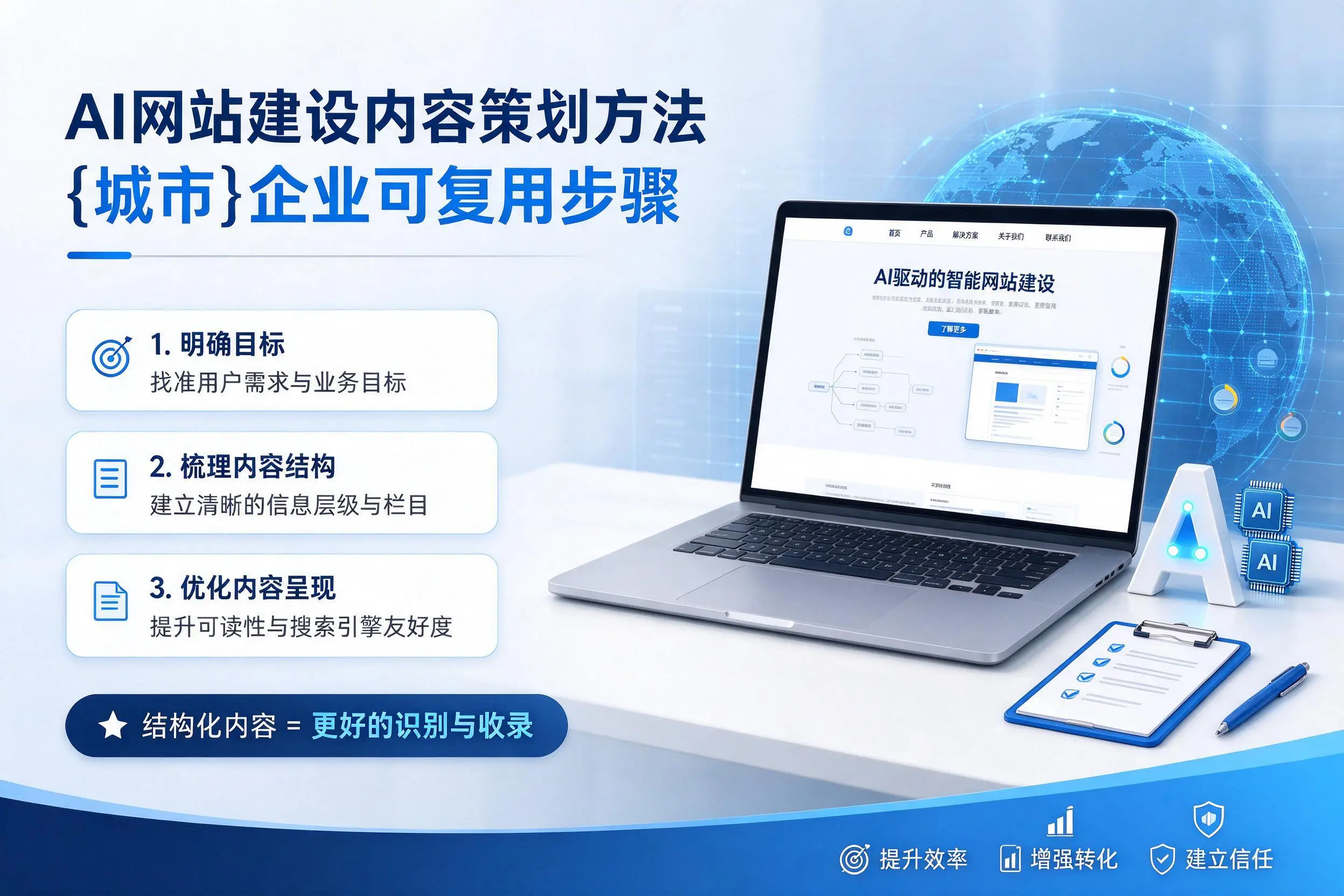 AI网站建设内容策划方法,牡丹江企业可复用步骤